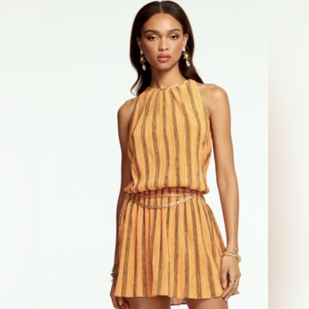 Ramy brook gold and orange dress